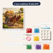 Cavalli da tiro e carro di fieno – contenuto del kit