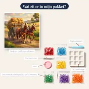 Twee trekpaarden voor de hooiwagen – inhoud van het pakket