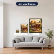 Twee trekpaarden voor de hooiwagen – beschikbare formaten