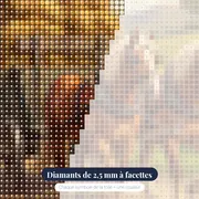Chevaux de trait et charrette de foin – gros plan des diamants