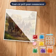 Chevaux de trait et charrette de foin – kit prêt à commencer