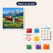 Alpine Meadow Cow Family – kit contents
