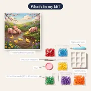 Piglets and Ducklings by the Spring Pond – kit contents