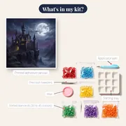 Gothic Castle Full Moon Bats – kit contents