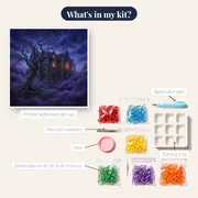 Haunted Mansion with Glowing Windows – kit contents