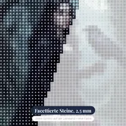 Gothic-Mädchen mit Rabe und Rosen – Nahaufnahme der Steine