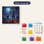 Moonlit Pumpkin Patch with Scarecrow – kit contents