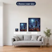Moonlit Pumpkin Patch with Scarecrow – available sizes