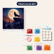 Werewolf Howling Above the Dark Village – kit contents