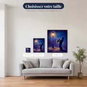 Saxophoniste silhouette sous lampadaire nocturne – tailles disponibles