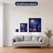 Sassofonista in ombra sotto il lampione – misure disponibili