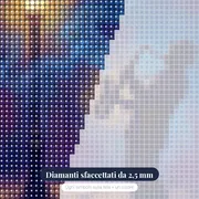 Sassofonista in ombra sotto il lampione – primo piano dei diamanti