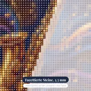 Goldenes Saxophon mit wirbelnden Noten – Nahaufnahme der Steine