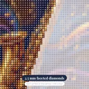 Golden Saxophone with Swirling Notes – diamond close-up