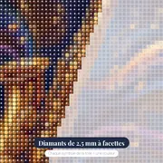 Saxophone doré et notes tourbillonnantes – gros plan des diamants