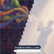 Trompeter im Rampenlicht mit bunten Noten – Nahaufnahme der Steine