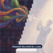 Trombettista in un cono di luce – primo piano dei diamanti