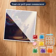 Trompettiste sous les projecteurs colorés – kit prêt à commencer