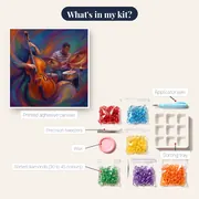 Double Bass and Drummer in Swirling Motion – kit contents