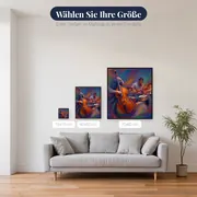 Kontrabass und Schlagzeug im Farbwirbel – verfügbare Größen