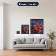 Double Bass and Drummer in Swirling Motion – available sizes