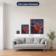 Contrabas en drummer in wervelende kleuren – beschikbare formaten