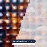 Kontrabass und Schlagzeug im Farbwirbel – Nahaufnahme der Steine