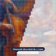 Contrabbasso e batterista tra colori vorticosi – primo piano dei diamanti
