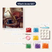 Vintage Saxophone and Top Hat – kit contents