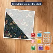 Thrushes and Strawberries on Dark Blue – kit ready to start