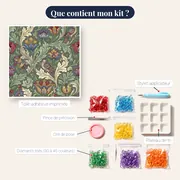 Feuilles d'acanthe sauge et crème – contenu du kit