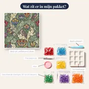Acanthusbladeren in saliegroen en crème – inhoud van het pakket