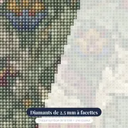 Feuilles d'acanthe sauge et crème – gros plan des diamants