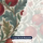 Large Pomegranate and Leaf Pattern – diamond close-up