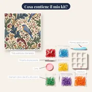 Uccellino Azzurro tra Boccioli e Fiori – contenuto del kit
