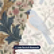 Bluebird Among Blossoms Floral Pattern – diamond close-up