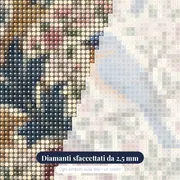 Uccellino Azzurro tra Boccioli e Fiori – primo piano dei diamanti