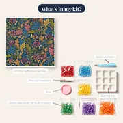 Pink Blue Ochre Honeysuckle Pattern – kit contents