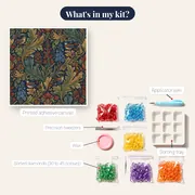 Larkspur Blue and Rust Floral Pattern – kit contents