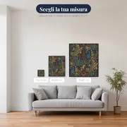 Motivo floreale di speronelle blu e ruggine – misure disponibili