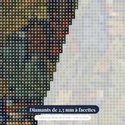 Motif pieds-d'alouette bleu et rouille – gros plan des diamants