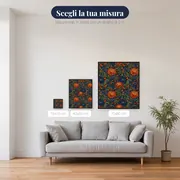 Crisantemi Arancio e Blu Notte – misure disponibili