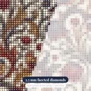 Snakeshead Floral Red Blue Gold – diamond close-up
