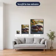 Famiglia di ippopotami nel fiume – misure disponibili