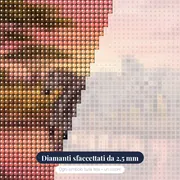 Zebre all'abbeveratoio sotto il cielo rosa – primo piano dei diamanti