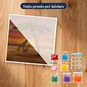 Giraffa e cucciolo sotto l'acacia – kit pronto per iniziare