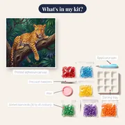 Leopard Resting on a Tree Branch – kit contents