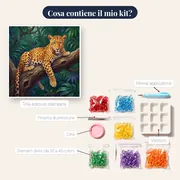Leopardo in riposo sul ramo – contenuto del kit