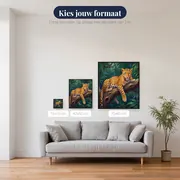 Luipaard rust op een boomtak – beschikbare formaten