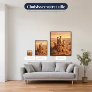 Suricates en sentinelle dans le désert – tailles disponibles